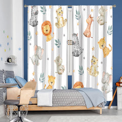 MESHELLY safari animals print curtains bring vibrant, kid-friendly decor to bedrooms.