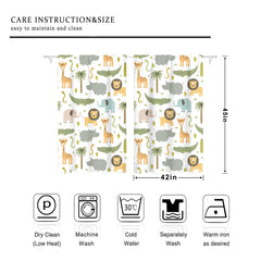 MESHELLY safari animals two-panel curtains provide durable kid-friendly decor.