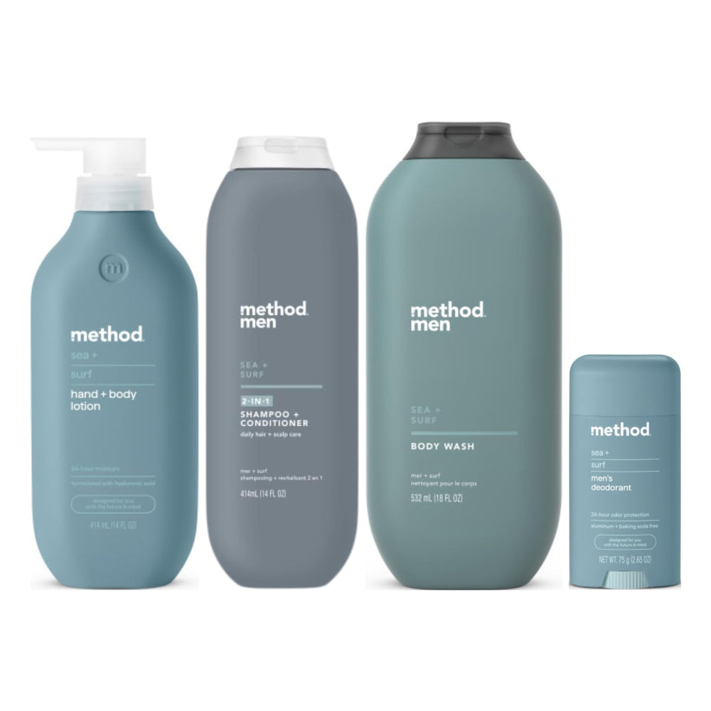 Method Sea + Surf body lotion bottle highlighting hydration for soft skin