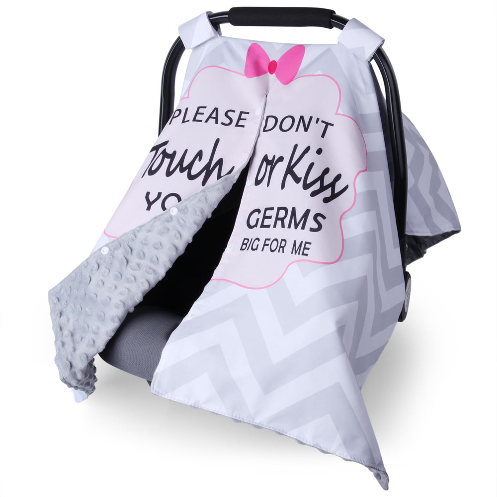 Metplus 2-in-1 car seat cover with peekaboo opening keeps baby visible