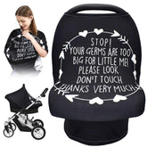 Metplus No Touch Sign Car Seat Cover protects baby from contact and sun during outings