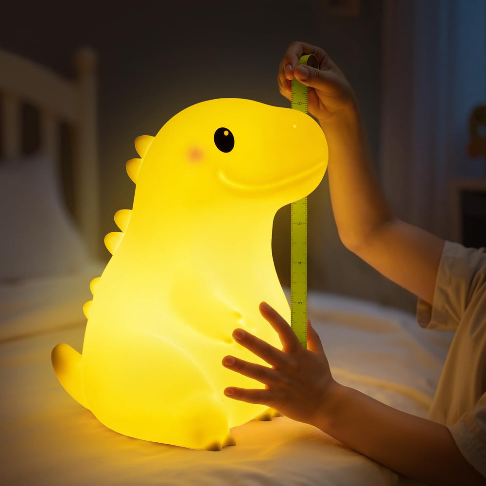 Mewaii big dinosaur night light provides comforting bedtime glow.