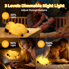 Mewaii snoring-capybara night light displays breathing animation to soothe.