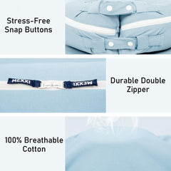 Mexxi Dock-a-Tot Deluxe cover with snap closures for secure fit