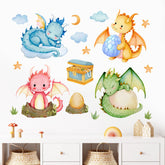 Mfault baby dragon wall decals add playful color to a nursery.