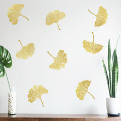 Mfault bedroom art wall decal ginkgo bouquet brings subtle elegance.