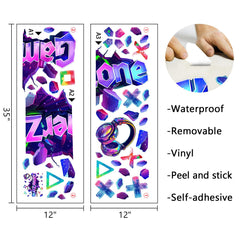 Mfault Gamer Zone 3D video game keys stickers add bold gaming room accents