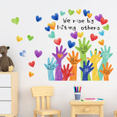 Mfault hands and hearts wall decal brightens playroom with inclusive design