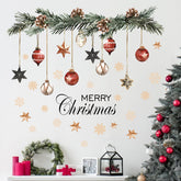 Mfault merry christmas ornaments wall decal for easy festive decor on bedroom walls.
