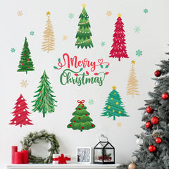 Mfault Merry Christmas tree wall decals for festive room decor and easy transformation