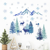 Mfault Winter Wonderland mountain watercolor decal adds subtle charm and festive mood.