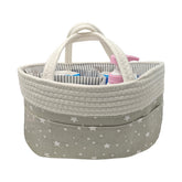 MGERASL diaper caddy organizer interior view with detachable partitions for easy sorting.