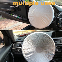 MHWGY reflective sun shade blocks heat while allowing airflow.