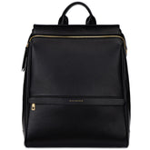 MIA + SOPHIA leather diaper bag backpack front view with stylish design and versatile storage.