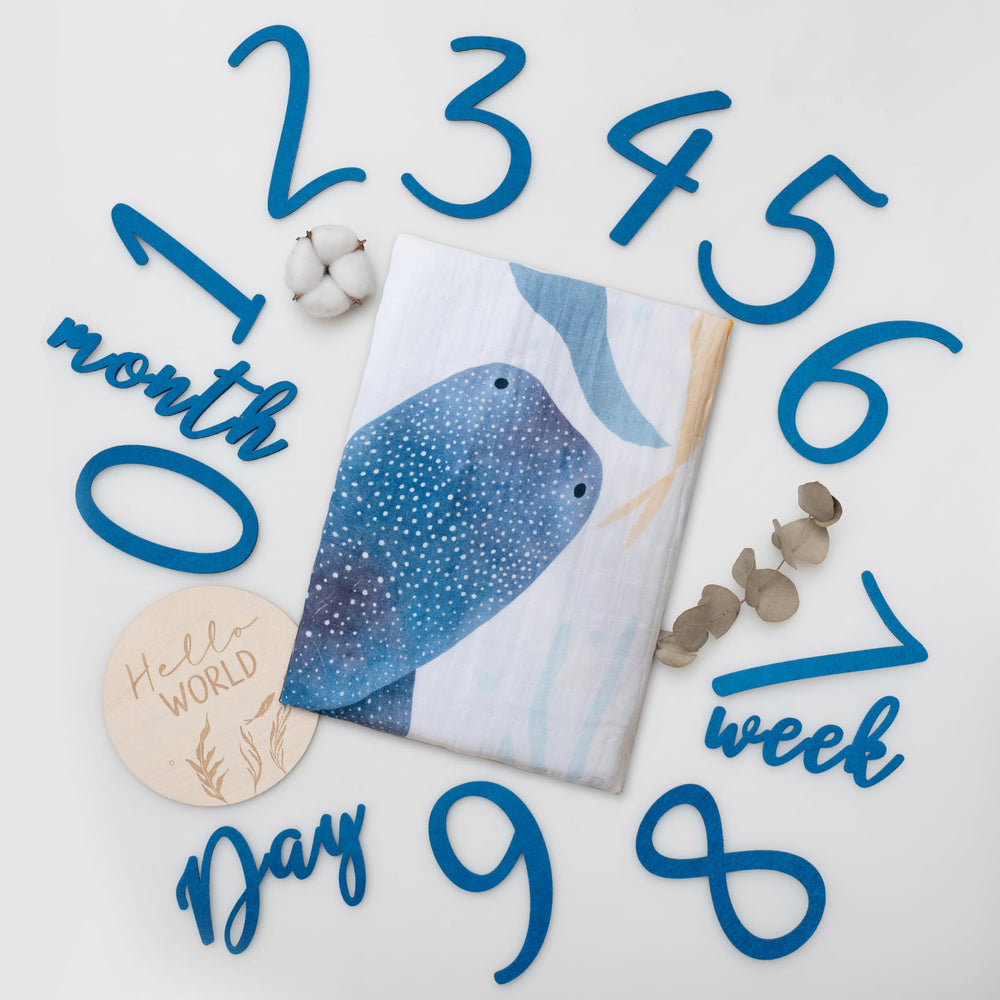 Miaoberry Ocean Baby Milestone Blanket for memorable newborn photos