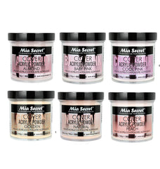 Mia Secret cover acrylic powder in baby pink offers smooth coverage for durable nails.