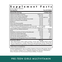 MICHAEL'S Health pre-teen girls tablets close-up highlighting nutrients.