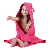 MICHLEY Animal Face Hooded Baby Towel shown with playful design for warm, cozy post-bath time