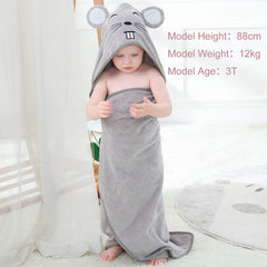 MICHLEY Animal Hooded Towel large size enables easy wrapping for growing kids