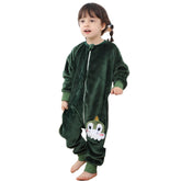 MICHLEY baby sleeping bag with legs in a happy dinosaur design, providing cozy warmth.