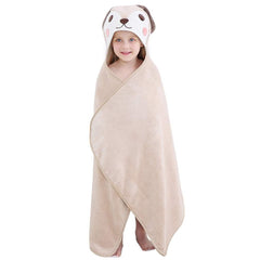 MICHLEY hooded towel with dog design for cozy post-bath snuggles.