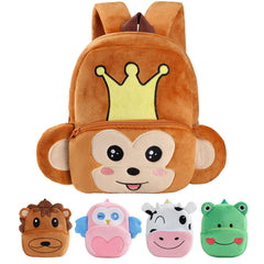 MICHLEY Crown Monkey backpack front view for kids, delightful design and practicality