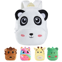 MICHLEY Panda backpack front view showing playful design and kid-friendly size.