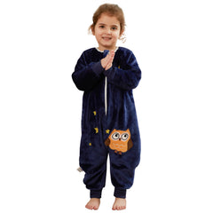 MICHLEY flannel sleeping bag front view highlighting all-season warmth for babies.