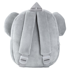 MICHLEY gray elephant backpack side view, compact yet roomy for essentials.