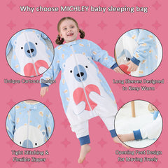 MICHLEY cartoon bear design sleeping bag adds friendly look while keeping baby secure