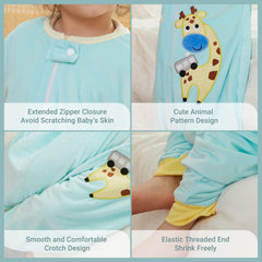 MICHLEY sleeveless design green giraffe sleepsack breathable and comfortable for kids