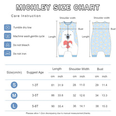 MICHLEY sleeveless sleeping bag with zipper for 1-3T enables easy nightly changes