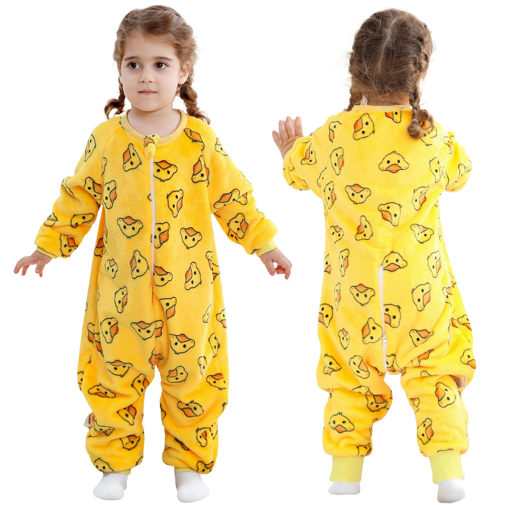 MICHLEY toddler sleeping sack with feet provides warm, cozy night wear