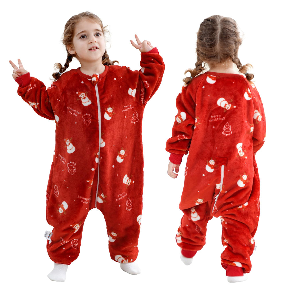 MICHLEY toddler flannel sleeping sack with feet keeps baby warm at night