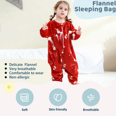 MICHLEY toddler sleeping bag with long sleeves supports cozy movement