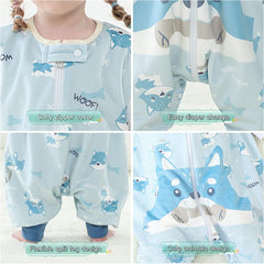 MICHLEY wearable blanket with foot openings enabling movement.