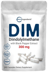 Micro Ingredients DIM Active bottle front showing eight-month daily supply for easy use