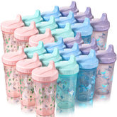 Mifoci 12-pack sippy cups with lids for toddlers, no-spill design for mess-free drinks.