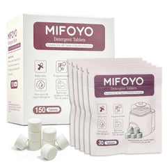 MIFOYO 150-tablet packaging shows resealable bags that preserve freshness for daily cleaning.