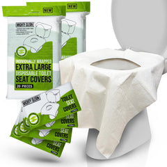 Mighty Clean XL toilet seat covers with wide coverage for adults and kids in public restrooms.