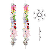 MIJAYENV 2Pcs cotton stuffed animal storage chain with 40 clips, space-saving hanging solution.
