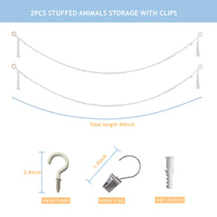 MIJAYENV horizontal hanging chain displays cards and photos while saving wall space.