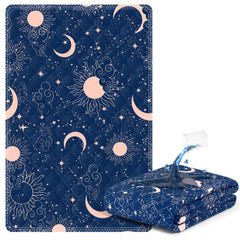 MILDPLUS printed bed pad in navy 34x52 with leak protection.