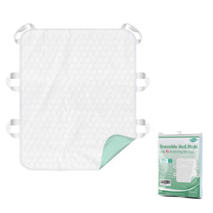 MILDPLUS washable bed pad with six handles for secure caregiver assistance.