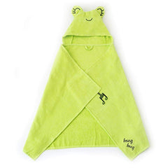 Absorbent Milk&Moo towel fabric dries baby quickly after bath time.