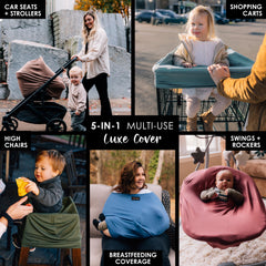Milk Snob Cocoa nursing cover provides 360-degree privacy during public feeds.