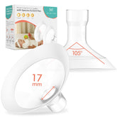 MilkFlow 17mm breast flanges pack for comfortable pumping sessions