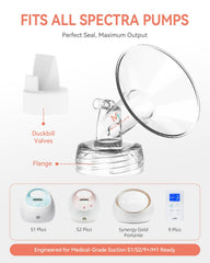 MilkFlow 21mm breast shields included for comfortable pumping sessions.