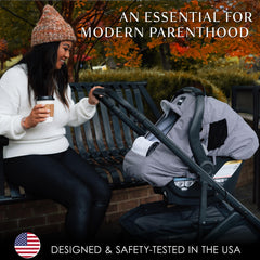Milk Snob Winter Car Seat Cover brim helps baby see out while staying dry.