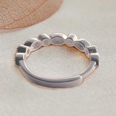 Milky Treasures Band Ring empty cavities ready for your personalized inserts.